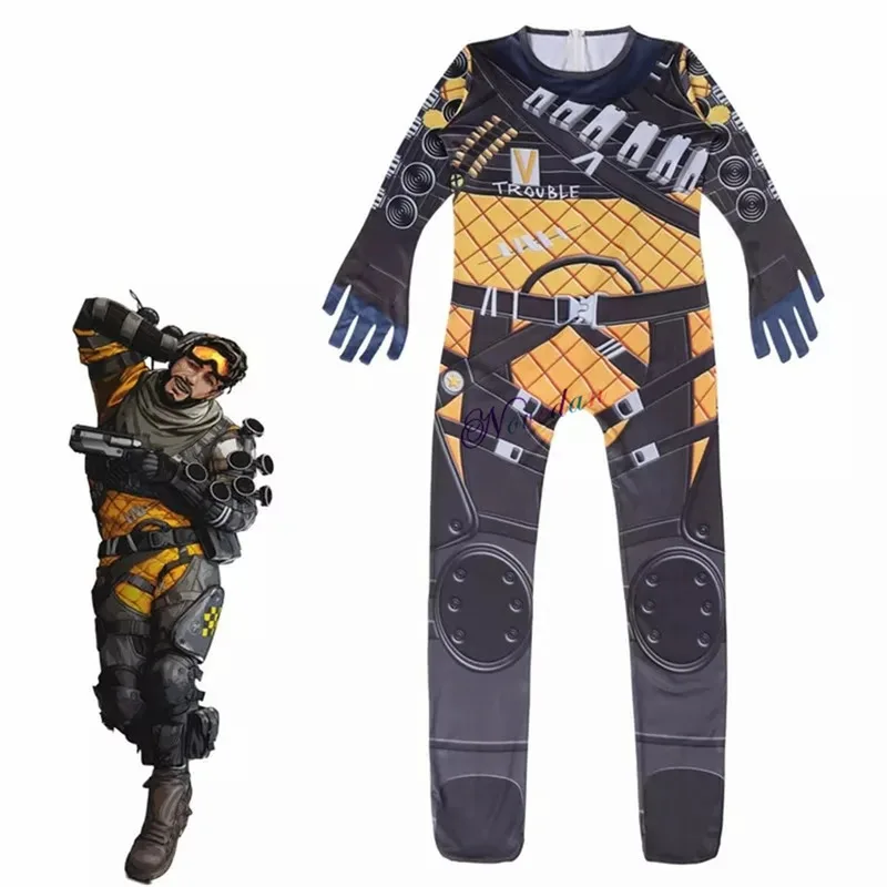 زي الفارس الأسود للأطفال، بدلة زنتاي التأثيرية للبطل الخارق من Battle Royale، بدلة قطعة واحدة مضحكة لحفلات الهالوين مع قناع