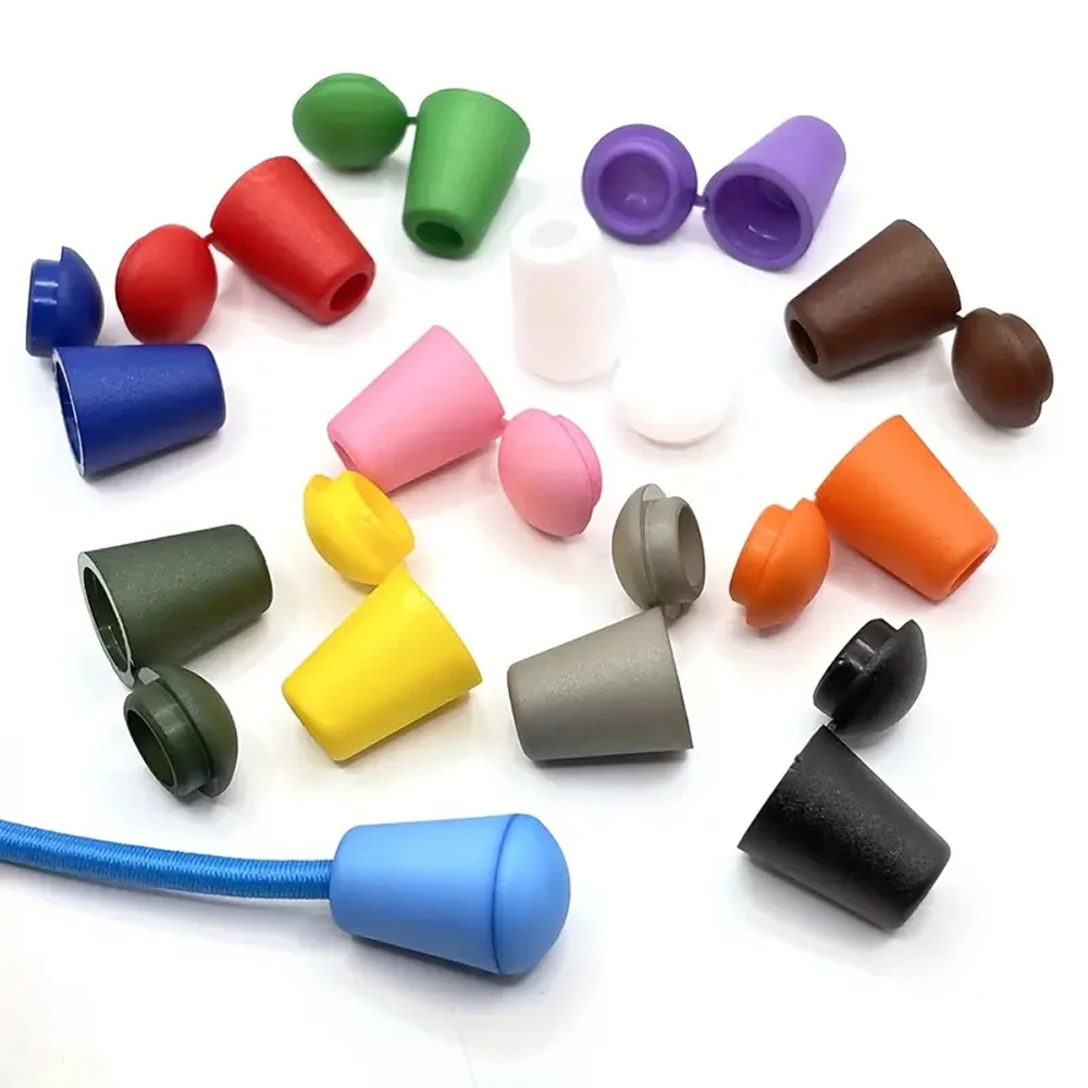 13pcs Cord Ends Bell Stopper with Lid Lock, Plastic Toggle Clip for Shoelace Clothes Trousers Pants Windbreaker Hoodie Drawstr