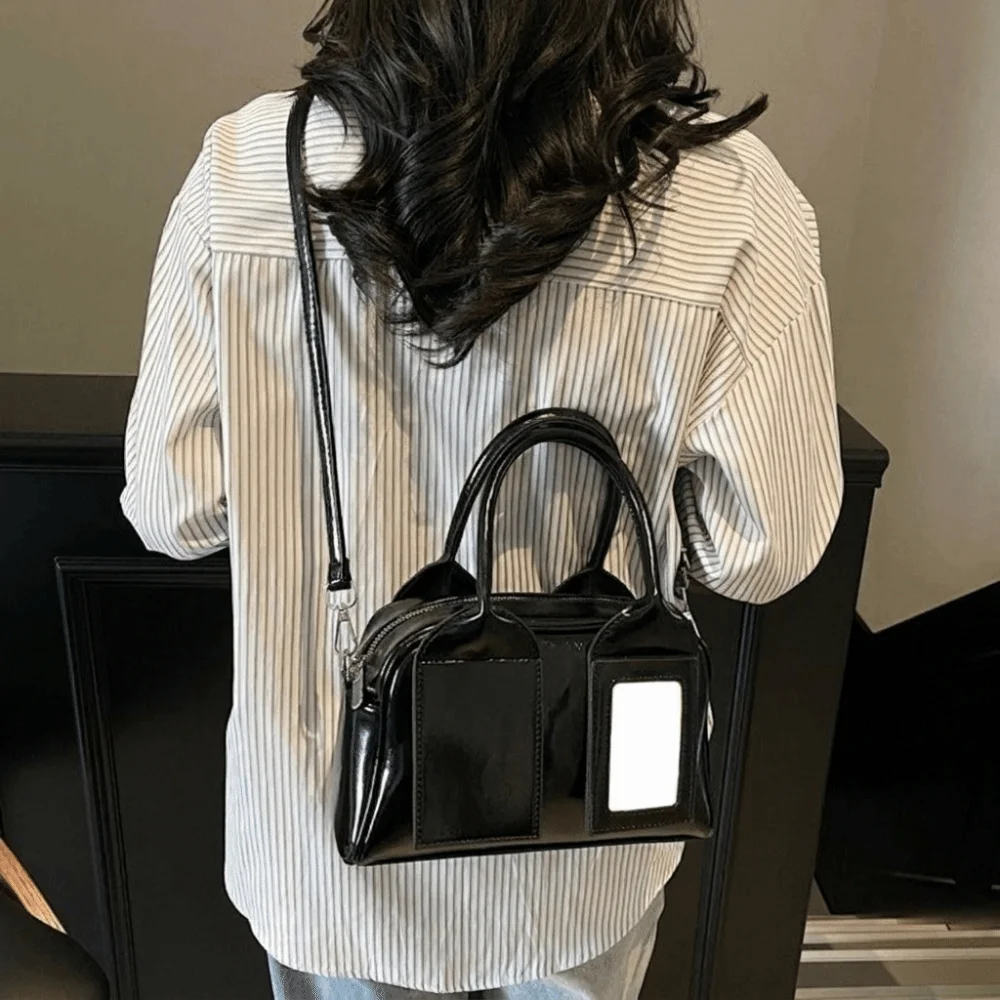 Retro Photo Card Holder Ita Bag Small Size Stiff Silhouette Display Crossbody Bag Niche Design Solid Color