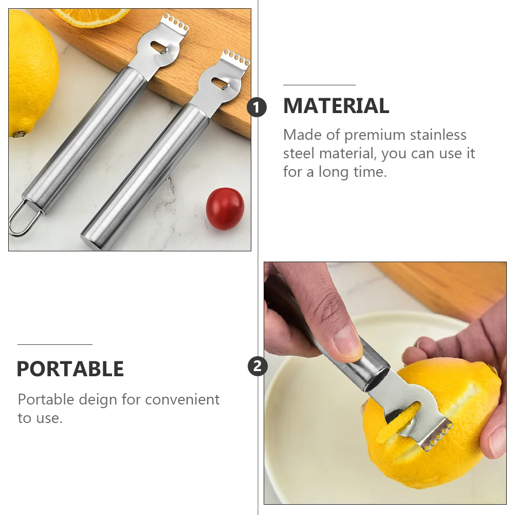 

3Pcs Stainless Steel Lemon Zester Fruit Vegetable Peeler Kitchen Grater Cutter Tool Portable Stainless Steel Lemon Cutter