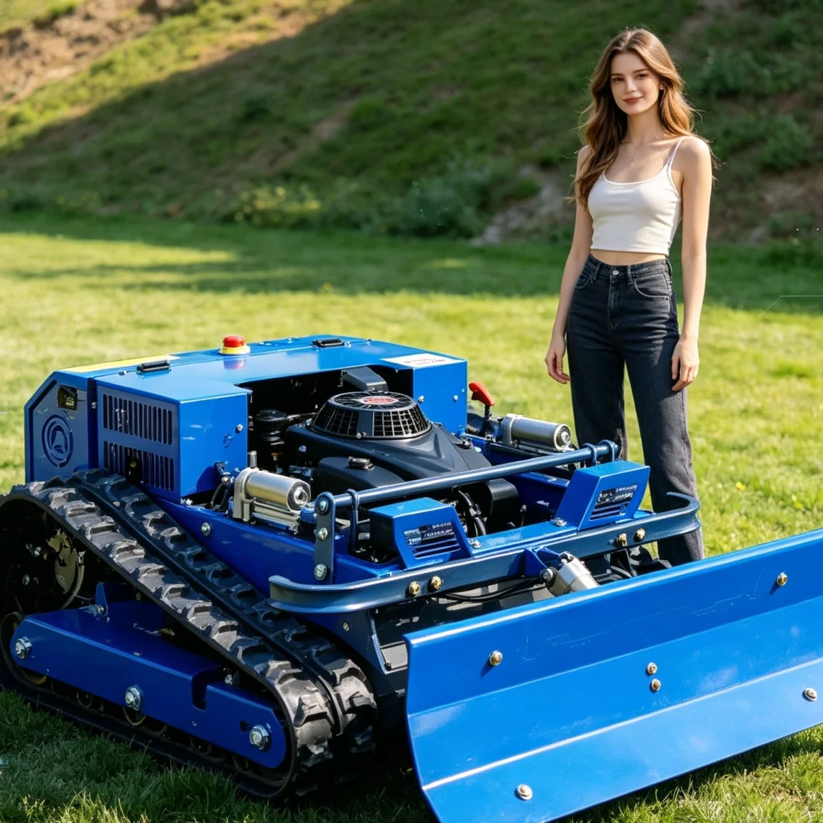 Customized Wide Cutting Range Remote Control Lawn Mower Large Blade Lawn Mower Robot Efficient RC Mowing Tool
