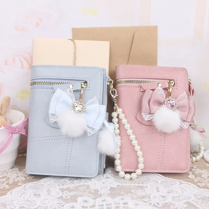 Sweet Women's Wallet Short Coin Purse Fashion Wallets for Woman Card Holder Lolita Ladies Wallet for Female Hasp Mini Clutch