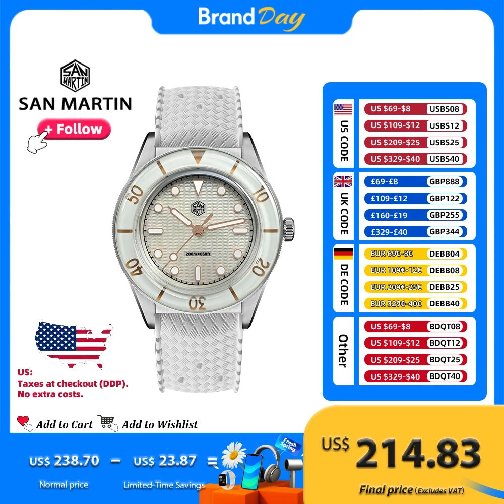 

Женские кварцевые часы San Martin SN0151GS 32.5 мм, модные, роскошные, наручные, парные, с циферблатом из перламутра, сапфировым стеклом, водонепроницаемость 200 м