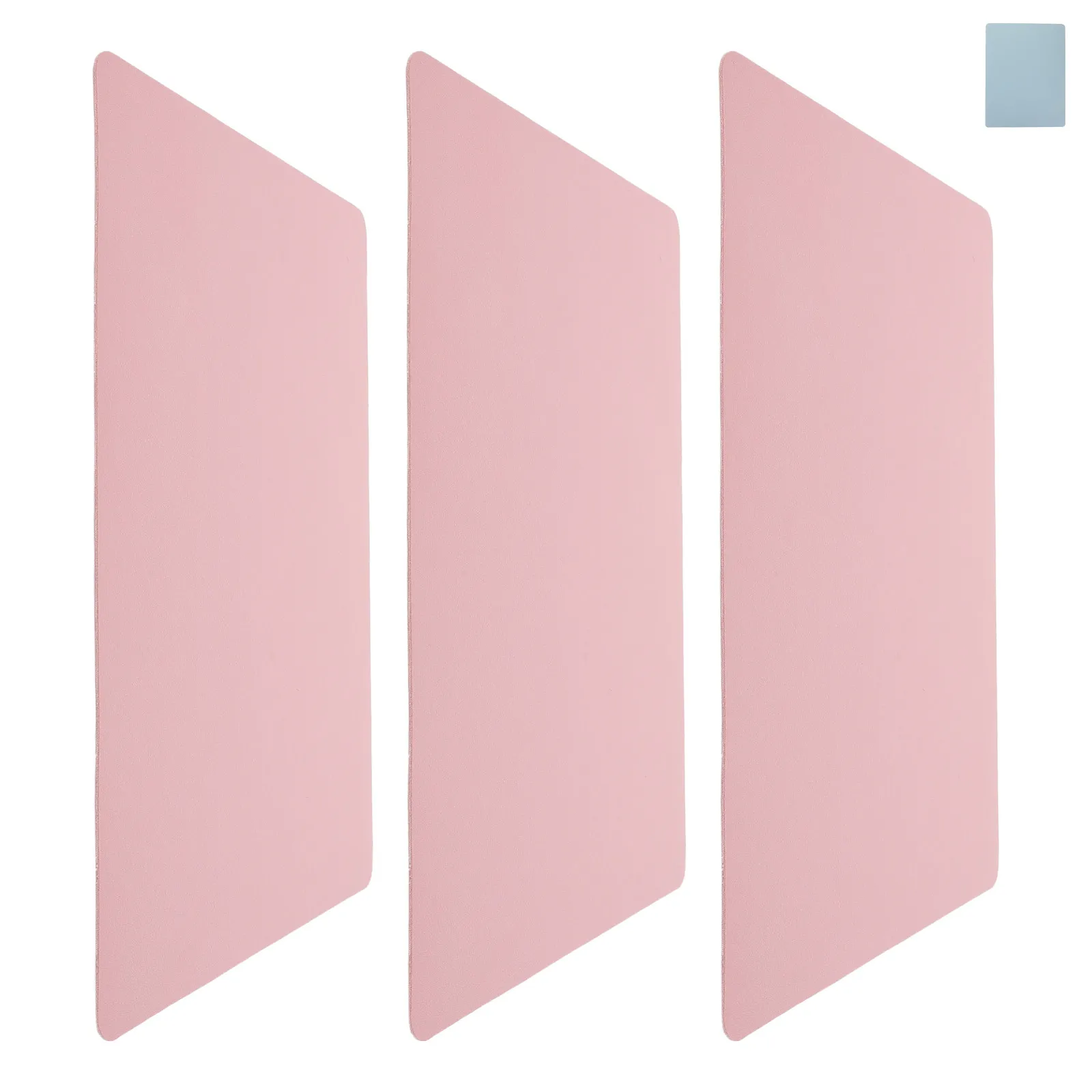 3Pcs PU Bedside Table Mat Waterproof Nightstand Cover Resistant Anti-Slip Pad for Bedroom Office