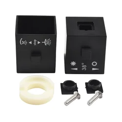 1 par de manijas cuadradas de Control de temperatura de ducha, manija termostática negra, mezclador de ducha de baño, accesorio de baño, gran oferta