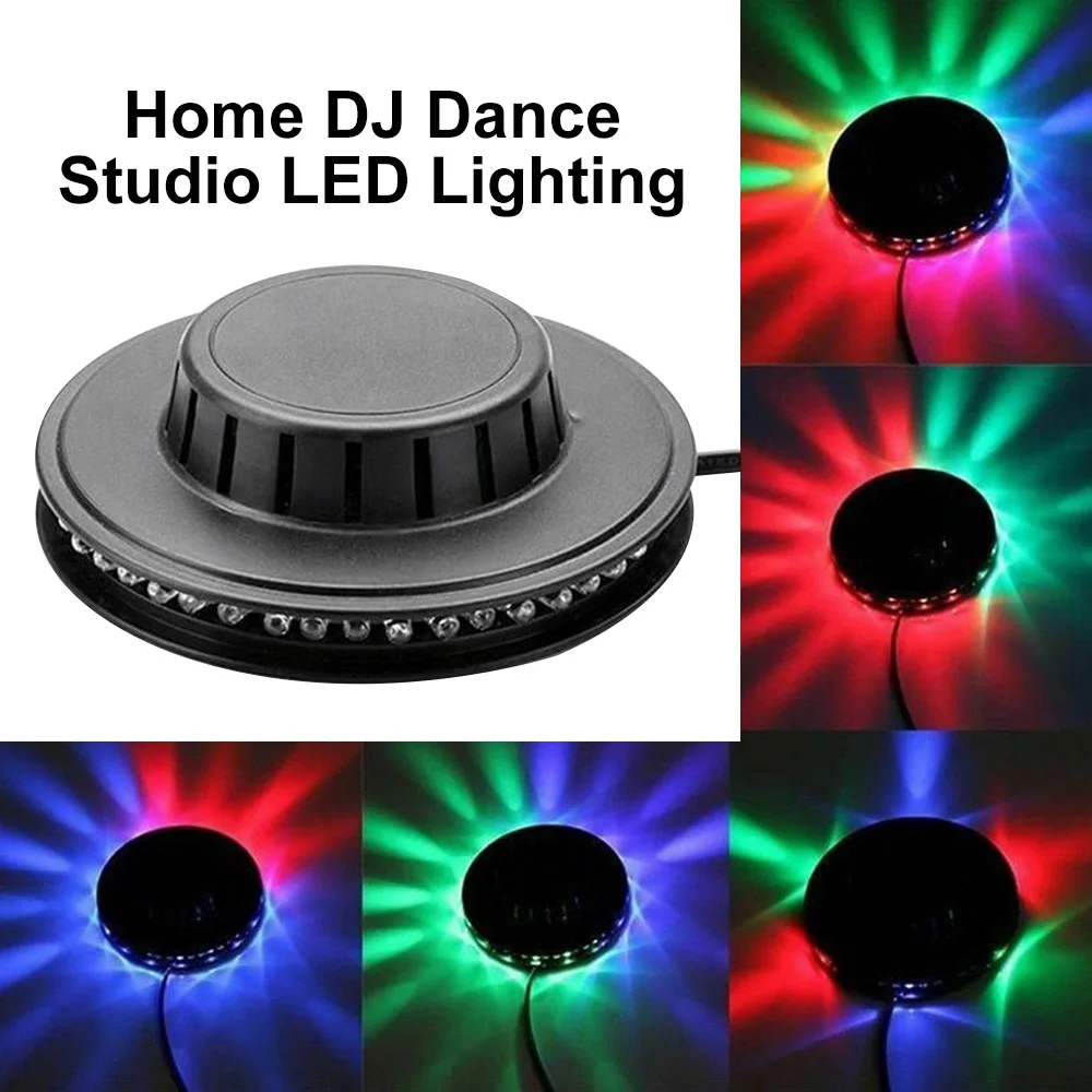 5W Mini Disco Lamp 48LED RGB Home Party Disco Lights Stage Backlight Wall Decor Flash Lights Laser Color Beam Music Lamp