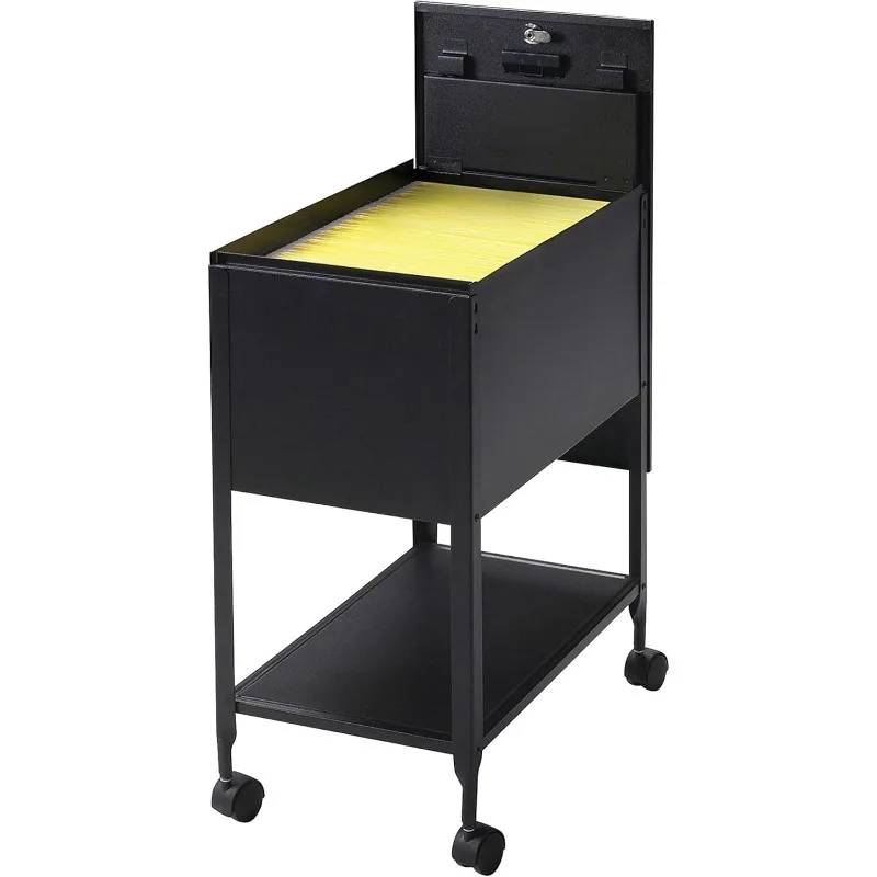 Office filing cabinet, standard lockable mobile file black 28.35 