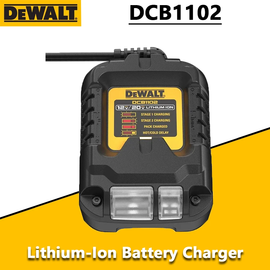 DEWALT DCB1102 Original Lithium Battery Charger 12V/20V LED Indicator Universal Charger Input Voltage 220V Power Tool Accessory