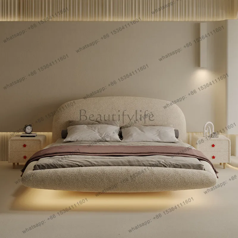 LJY king size cream style Double bed 180x200cm Modern minimalist design bedroom beds elegant design camas de dormitorio furnitur