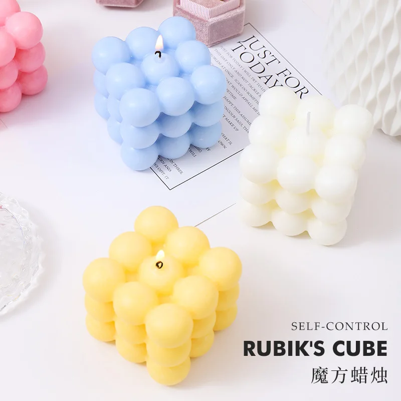 Stylish Cube-Shaped Scented Candles Wholesale Fragrance Home DecorationsinsScented Birthday Candle Creative Gift