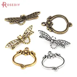 Fermoirs de bracelet en alliage de zinc pour documents argentés antiques, libellule, fermoirs interdits, bijoux de bricolage, fournitures exécutives, accessoires, 10 ensembles