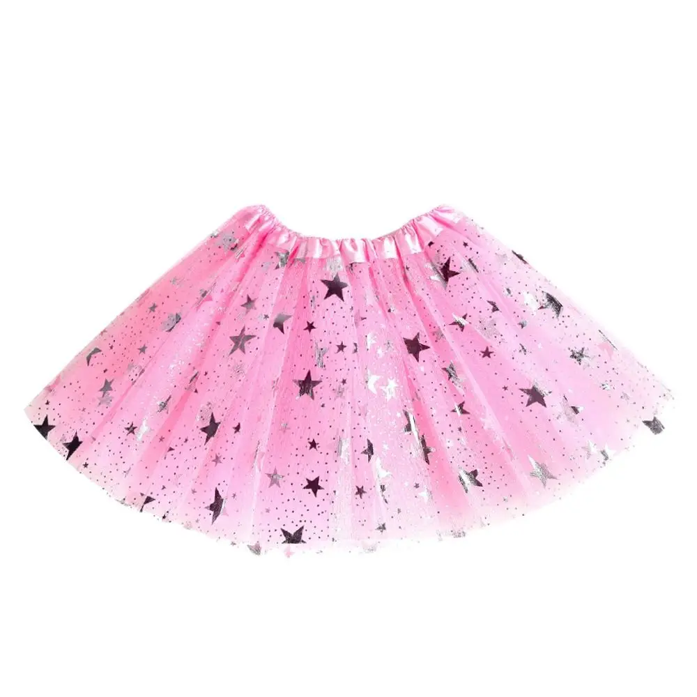 Gonna tutù con stelle della moda Gonna da ballo con rete colorata Gonne da balletto in tulle per bambini