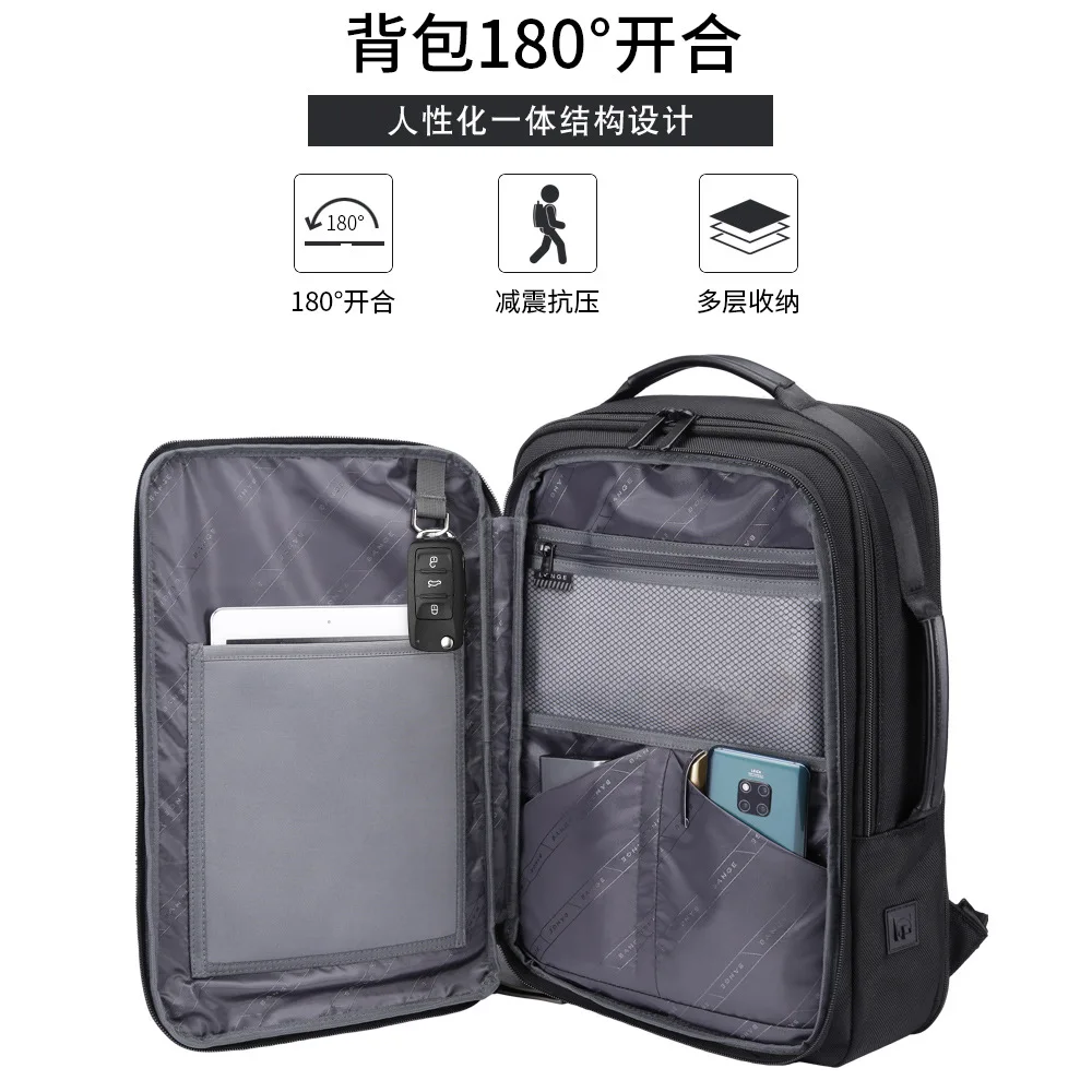 Bange Fashion Men 15 "حقيبة ظهر للكمبيوتر المحمول الخارجية USB شحن حقائب ظهر للكمبيوتر مضادة للسرقة ومقاومة للماء حقيبة السفر للجنسين