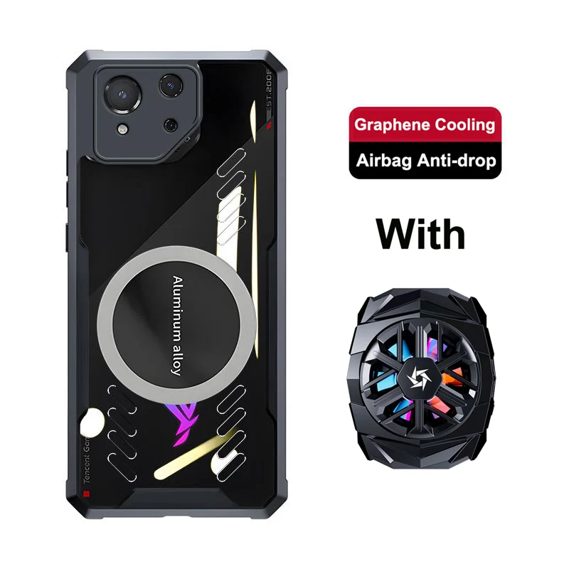 

For Asus ROG 8 Pro Case For ROG Phone 8 5G Aluminum Alloy Heat Dissipation Shell ROG8Pro ROG8 Graphene Cooling Cover with Cooler