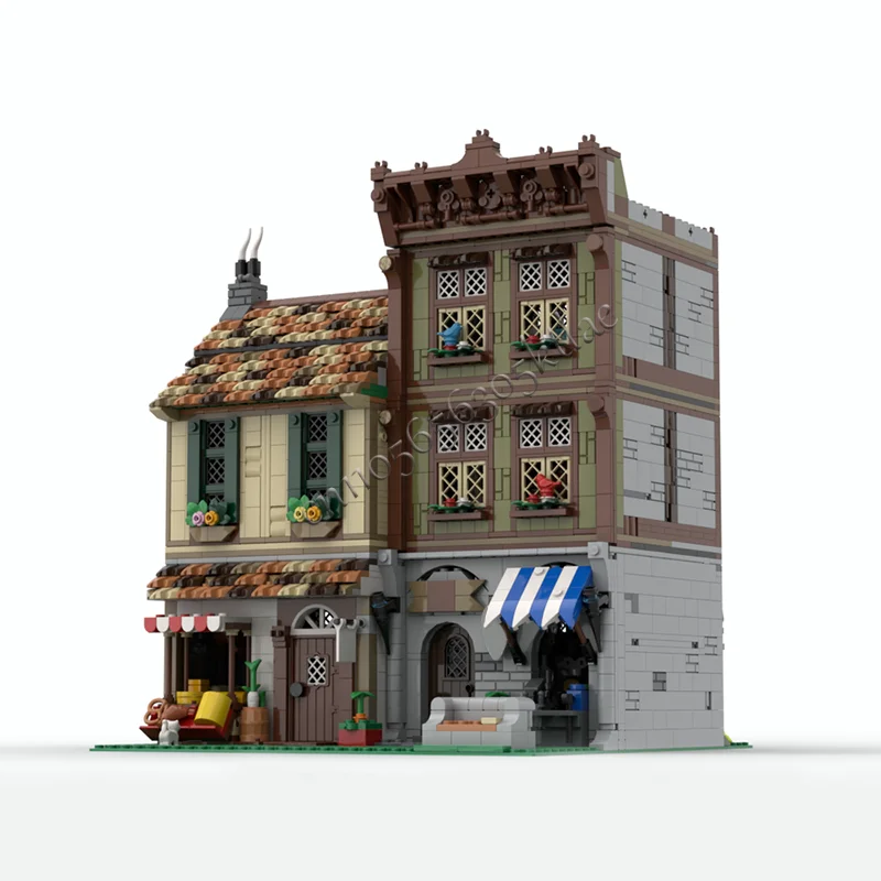 3161 個 MOC シティストリートビューモジュラーハードウェアと食料品店ビルディングブロック DIY 教育組み立て子供のおもちゃ誕生日プレゼント