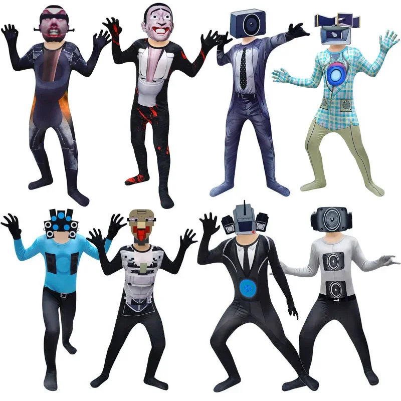 Skibidi Toilet Costume Cosplay Divertente Altoparlante Uomo Tv Man Camcorderman Costumi Gioco horror Figura Abbigliamento per bambini Regali per adulti