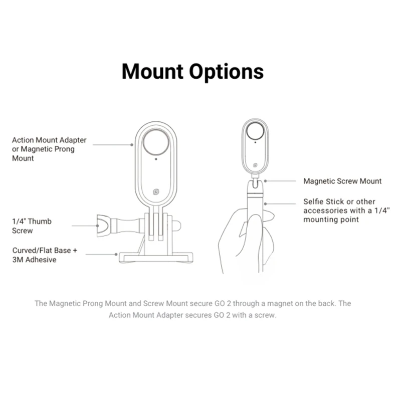 Retail For Insta360 GO 2 Mount Adapter Bundle Extended Sports Accessories Action Camera Accessory