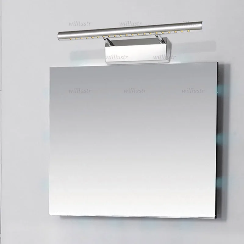 Rotatable LED Wall Lamp Stainless Steel Mirror Sconce Hotel Restaurant Bathroom Cloakroom Dressing Room Modern Vanity Lighting