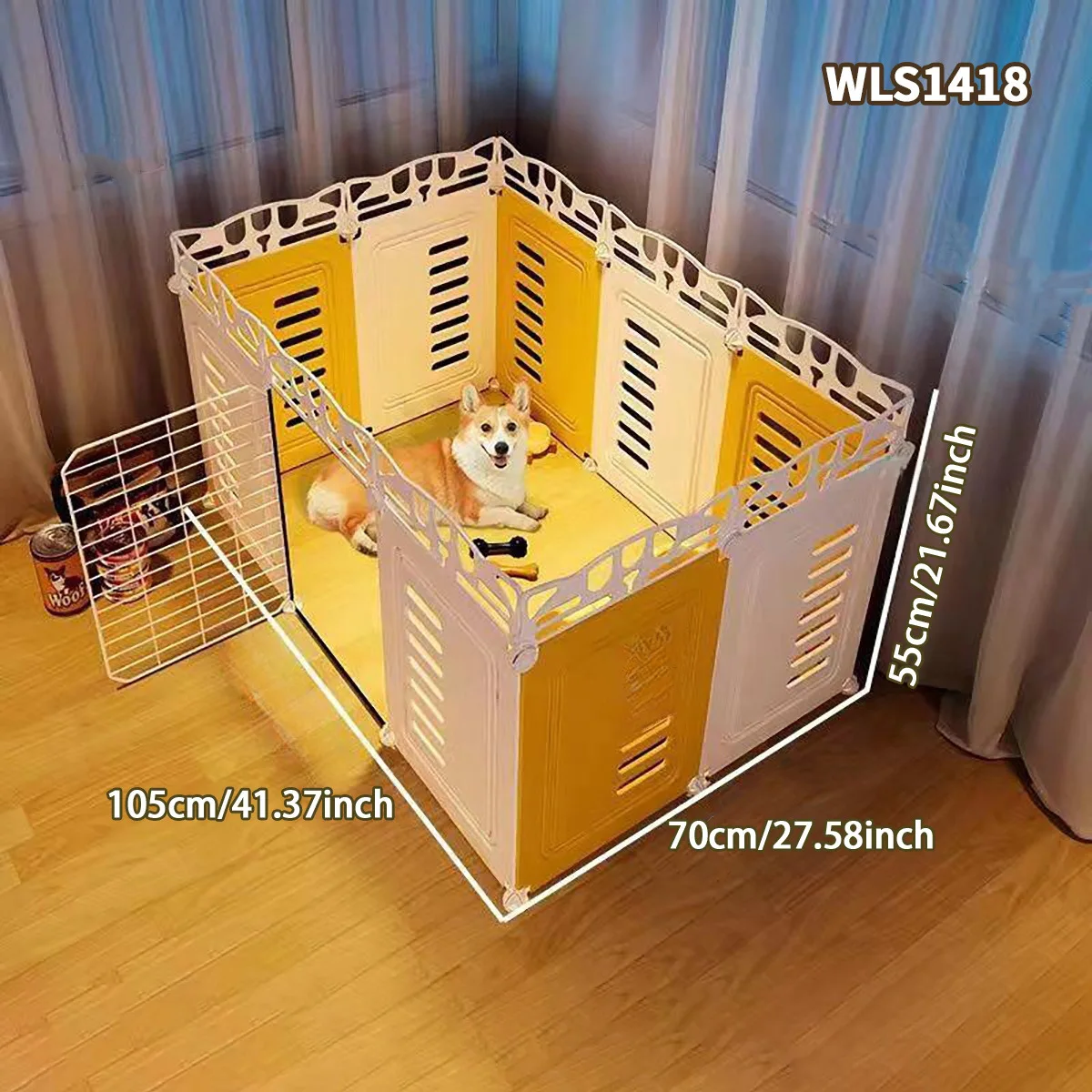 

Pet fence Dog isolation Free combination Indoor small dog kennel with toilet area Household fence Dog cage