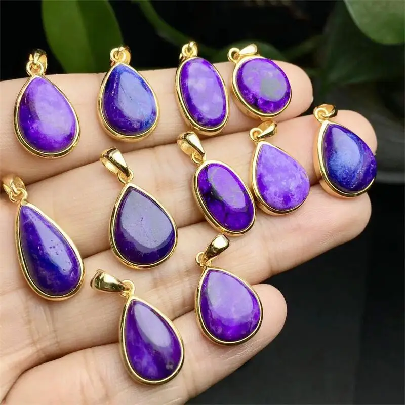 

S925 Natural Sugilite Pendant DIY Necklace Women Trendy irregularity Chain Jewelry Gift 1PCS