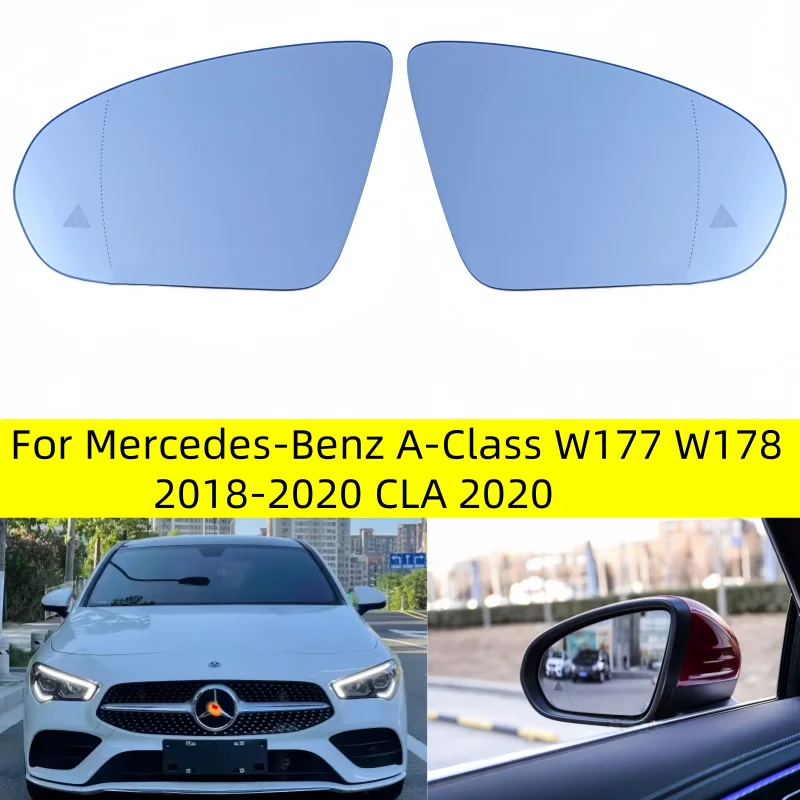 For Mercedes-Benz A-Class W177 W178 2018-2020 CLA 2020 Heating Function Parallel Blind Spot Auxiliary Lens Car Rearview Mirror