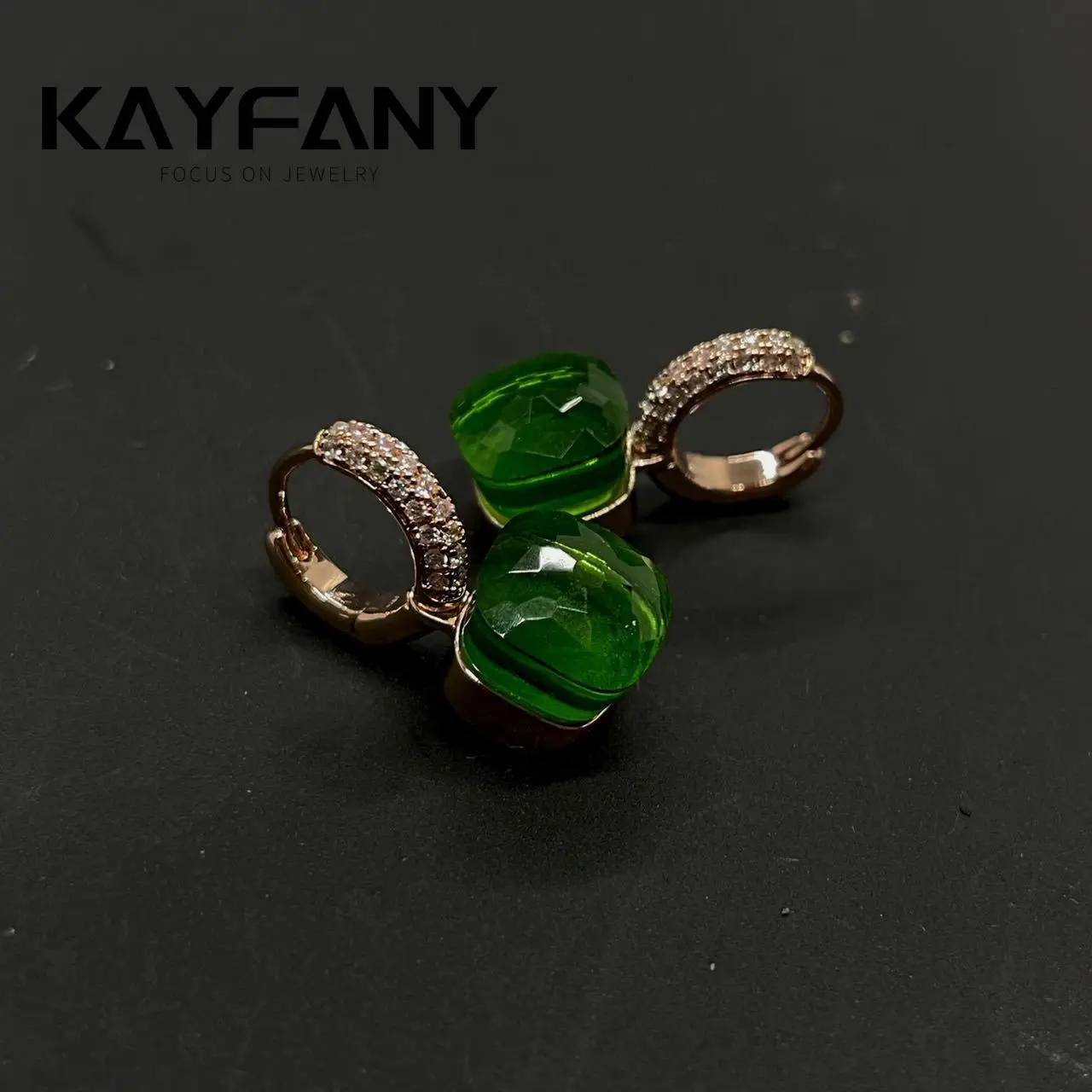 

Classic Candy Color Earrings Inlay Transparent Zircon 27Colors Crystal Platinum Plated Fashion Jewelry For Women