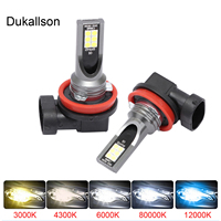 2Pcs H8 H11 HB4 9006 HB3 9005 Fog Lights Bulb 3030SMD 12000LM 6000K White Car Driving Running Lamp Auto Leds Light 12V 24V