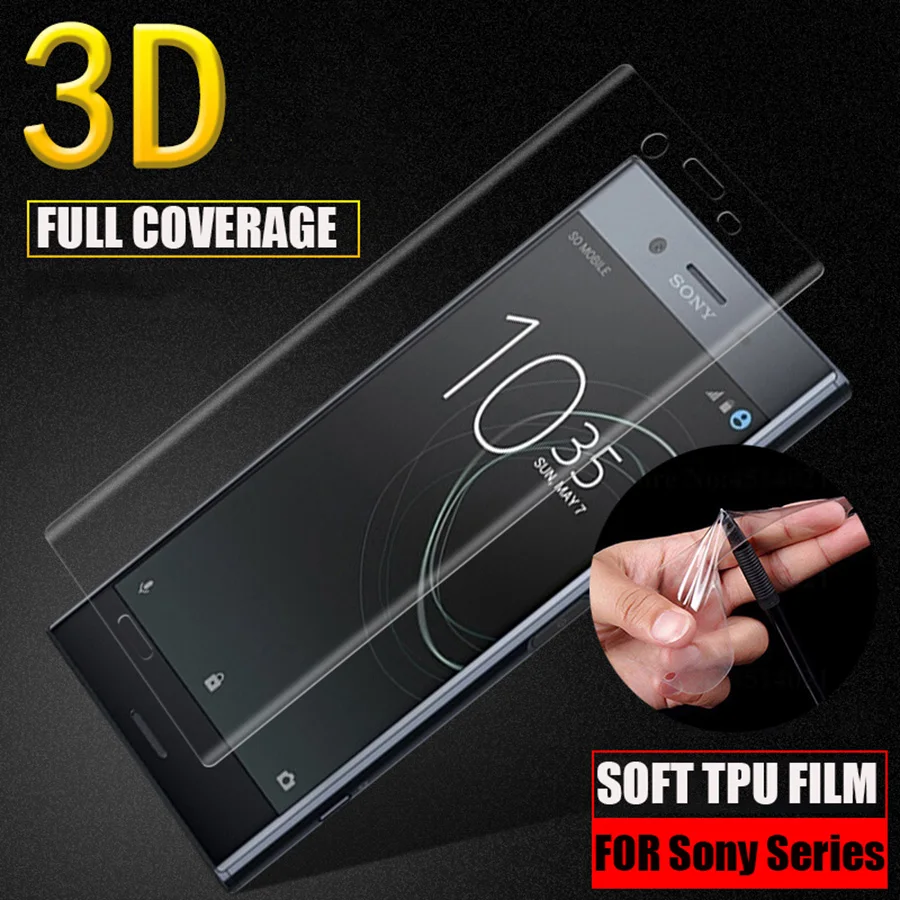 

3D Full Cover TPU Silicone Hydrogel Film For Sony Xperia 10 5 1 III IV XZ3 XZ2 Premium Compact XZ1 XZ2 Compact Screen Protector