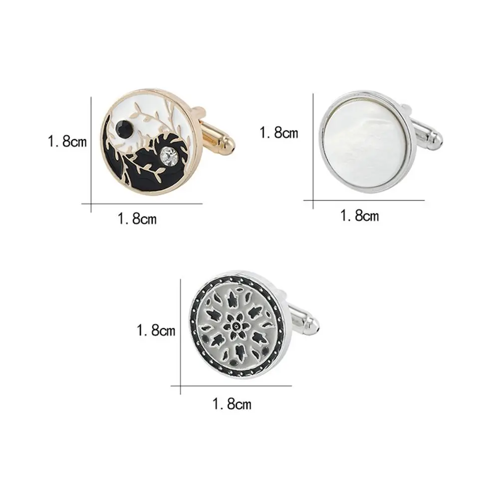 Shell French Shirt Cufflinks Shirt Cuff Link Gradient Color Men Cufflinks Fashion Jewelry Cuff Button Geometric Cufflinks