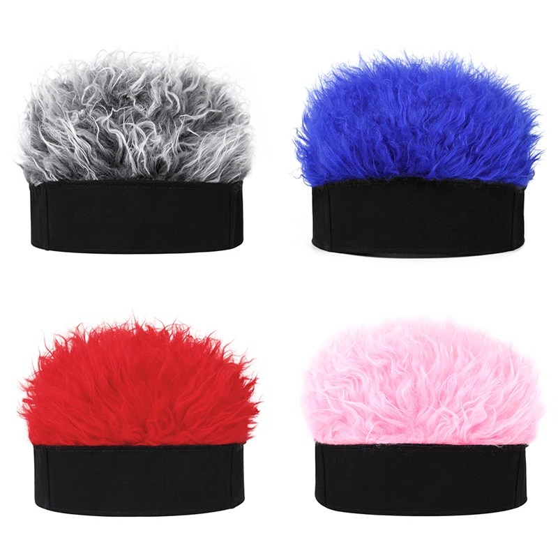 1pc Fashion Creative Hip Hop Hat Solid Color Wig Landlord Hat Outdoor Adjustable Decorative Hat Unisex Guapi Hat Borderless Hat