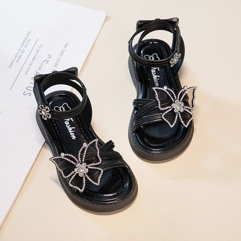 

Новые летние сандалии для девочек: модные, стильные туфли-принцессы с бантом, мягкой подошвой, легкие, для школьниц