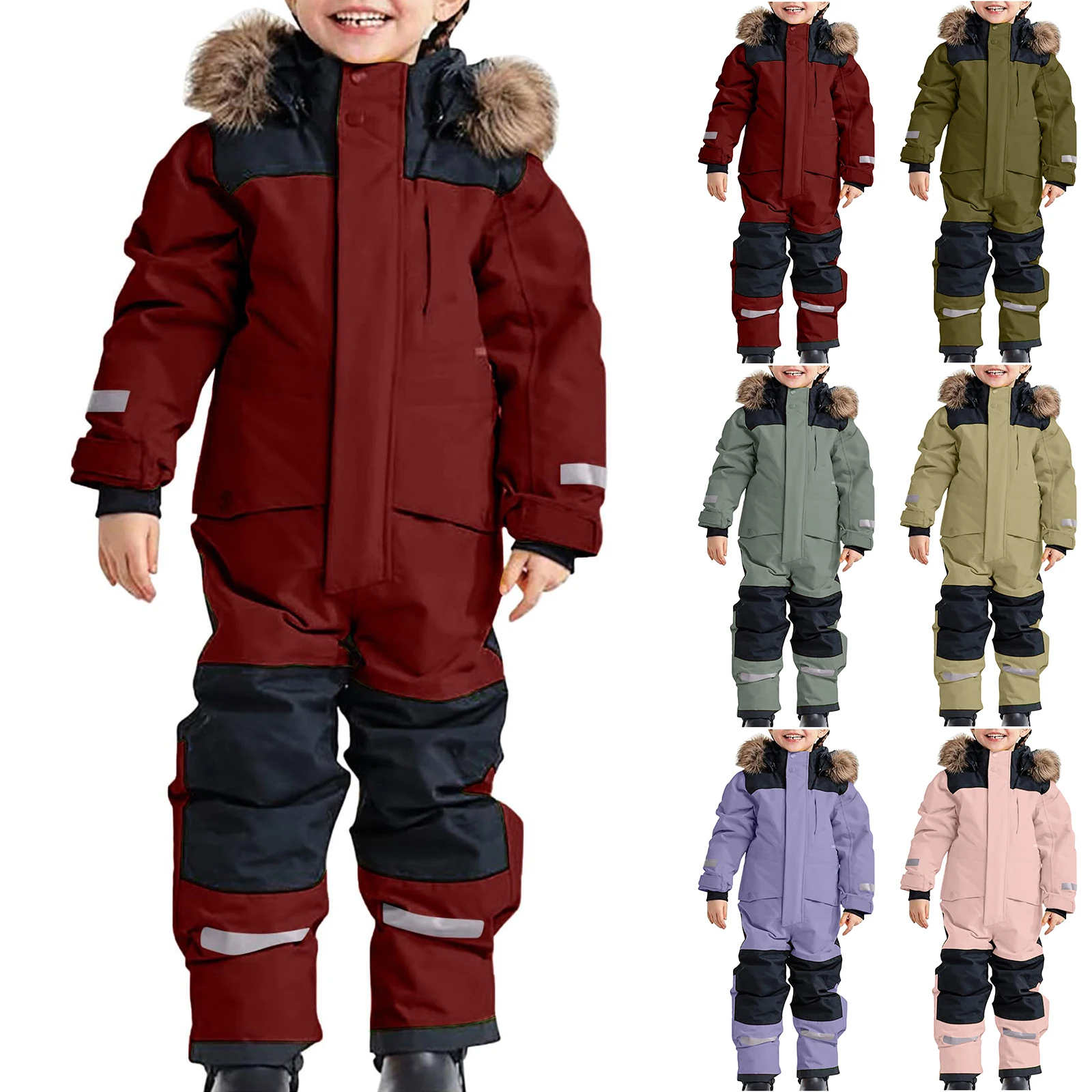 

Children Skiing Jackets Boys' and Girls' Windproof & Waterproof Outdoor Ski Jumpsuits Thermal Winter One-Piece Snowsuit