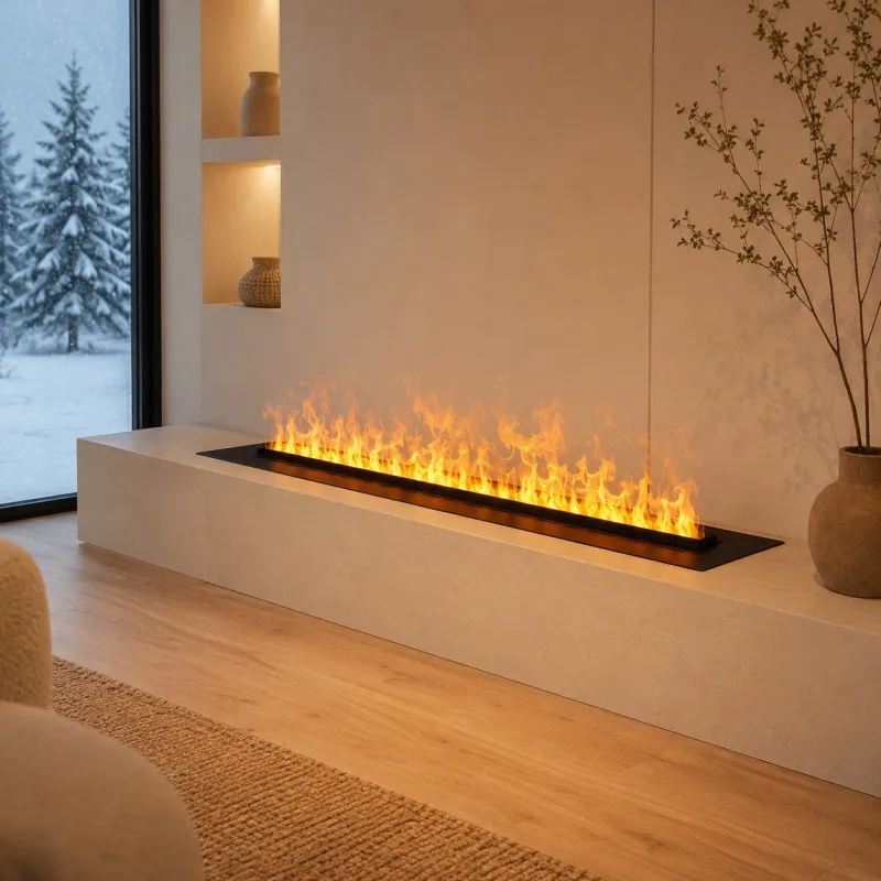 150cm 3D Electric Mist Fireplace Insert No Heating Function WiFi Control effect fire place mist fire box for Office Decor