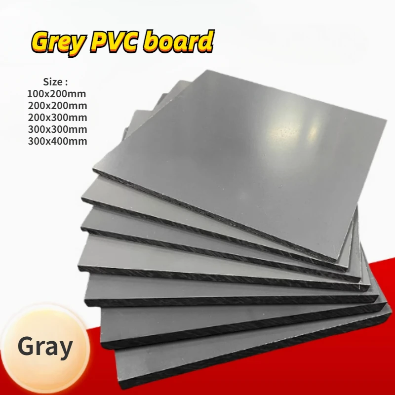 Thick 3/4/5/6/8/10/12/15/20mm Gray PVC Board Plastic Hard Sheet for Electronic Equipment Etc 100x200/200x200/200x300-300x400mm