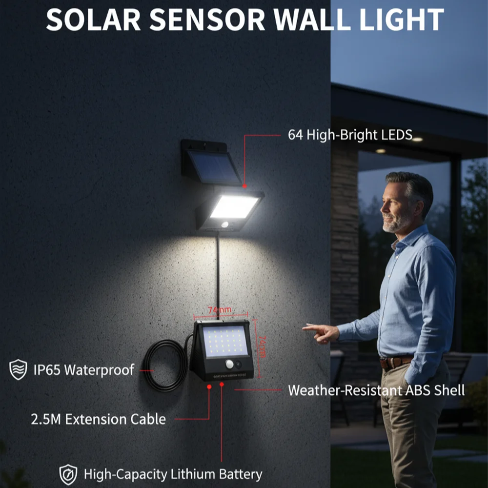 Outdoor Solar Light Integrated Street Light LED Human Body Induction Outdoor Solar Lighting Garden Landscape Light