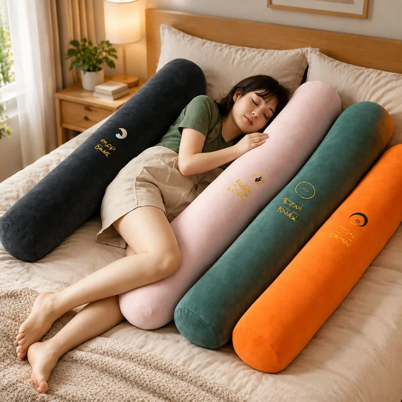 Ergonomic Full-Length Maternity Bolster Cushion for Side Sleeping and Bedtime Reading, Versatile Comfort Support Pillow