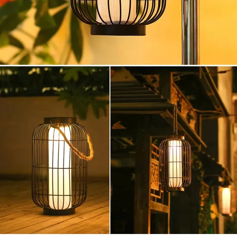 solar-lantern-outdoor-courtyard-antique-iron-chandelier-park-homestay-landscape-decoration-intelligent-light-controlled-lamp