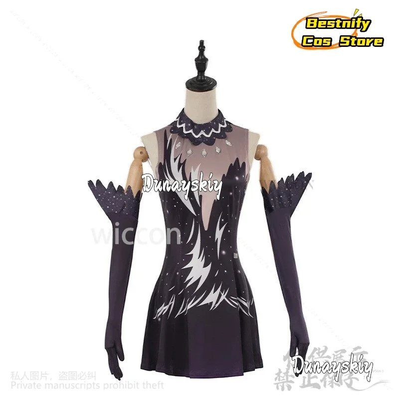 КосплейАниме Медиалист Косплей Камисаки Хикару Костюм Катание на коньках Платье Перчатки Танцевальная одежда Сексуальная каваи Джирай Каэй Парики Кус