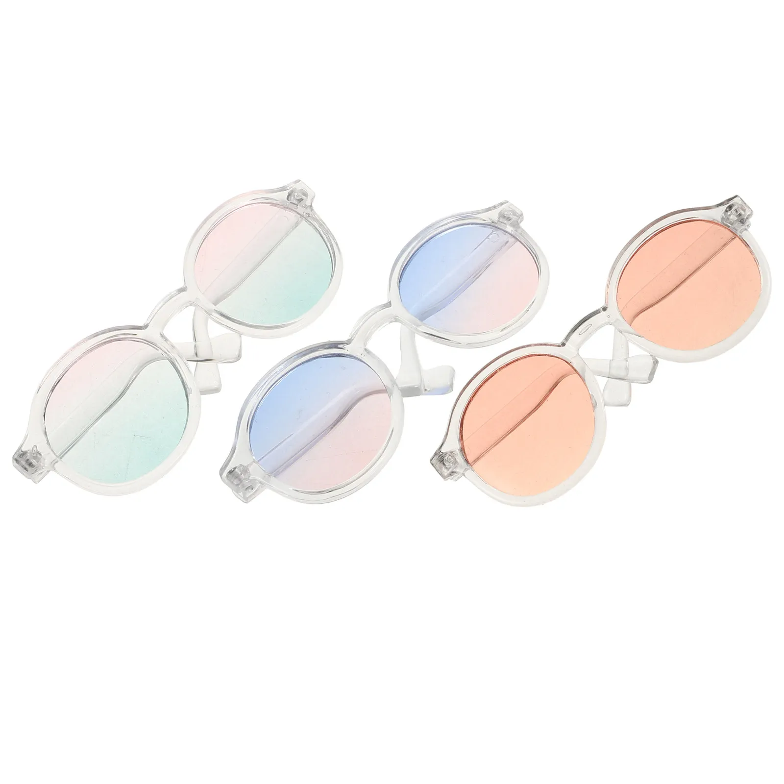 3Pcs Mini Round Eyeglasses Plastic Accessories for 20cm Cotton DIY Dollhouse Dress Up Costume Eyewear Glasses view 4