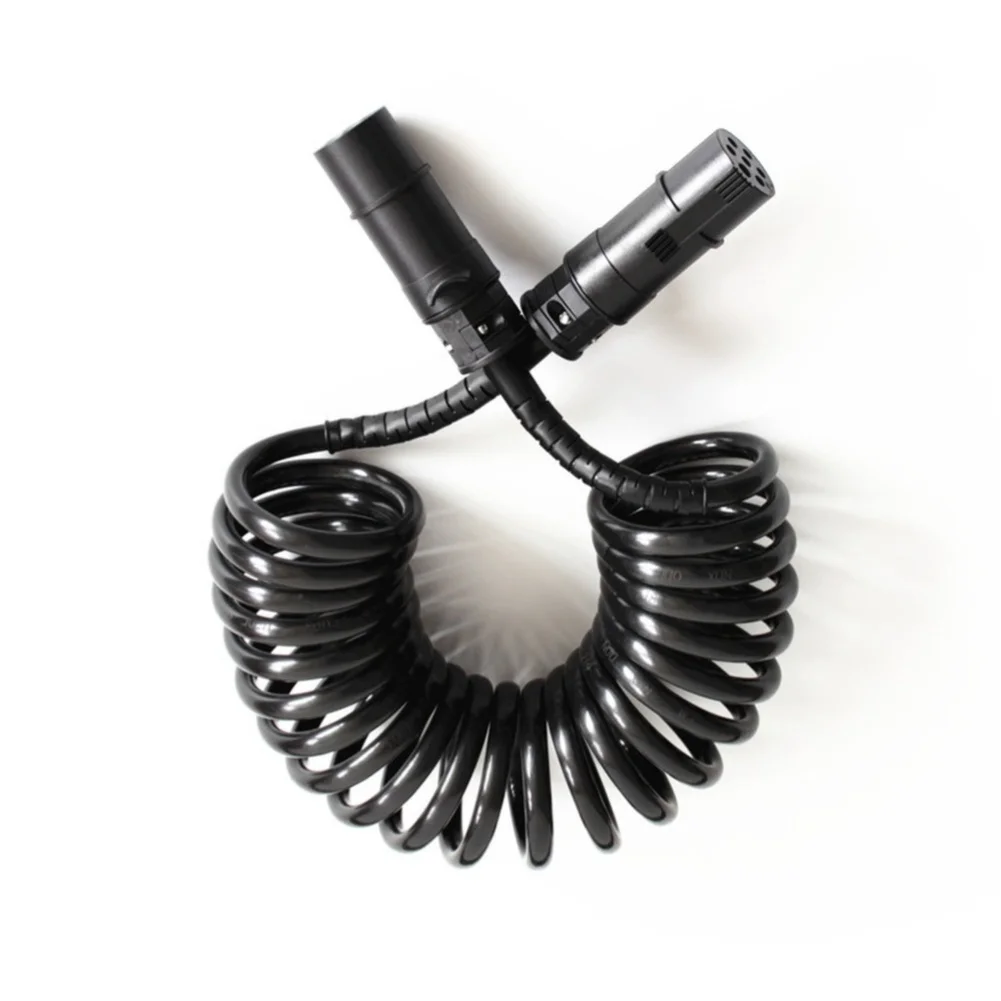 J6 7 Pin Spiral Cable Trailer ABS Brake Air Line Hose Spring Coil Wire for Semi Trailer Lighting and Braking Systems