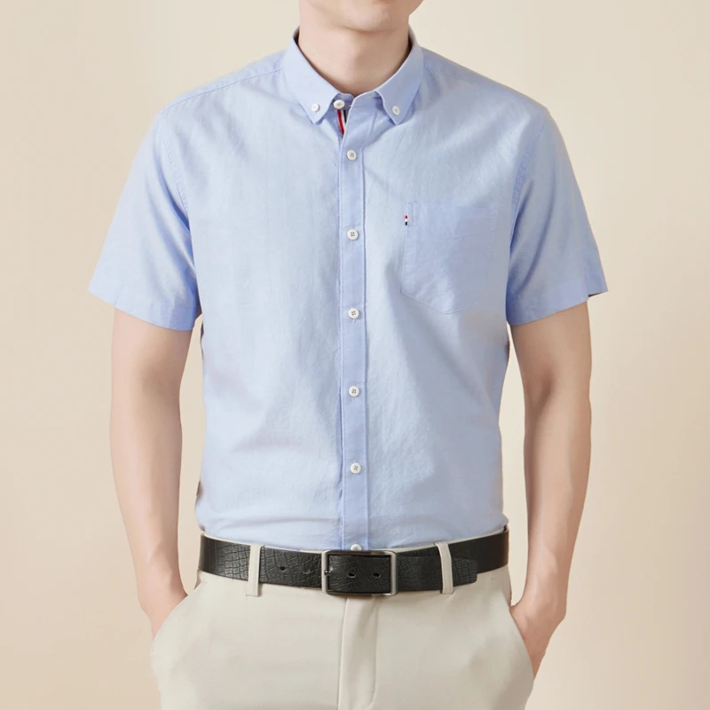 

Formal Casual Shirts For Men Short Sleeve Cotton Pocket All Match Summer New Quality Comfort Classic Gentleman Camisas De Hombre