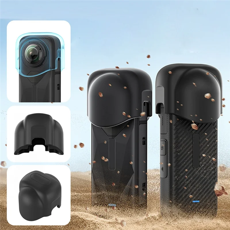 ABKQ-крышка объектива для Insta360 X4, защитная крышка, аксессуары для камеры Insta360 X4, защита от пыли и царапин, силиконовый защитный объектив