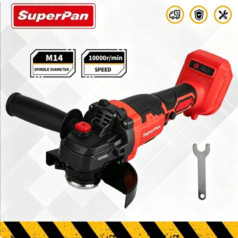 

SuperPan Industrial Grade Brushless Angle Grinder 10000RPM M14 Thread Works with DeWalt/Makita/Milwaukee Battery,Bare Tool