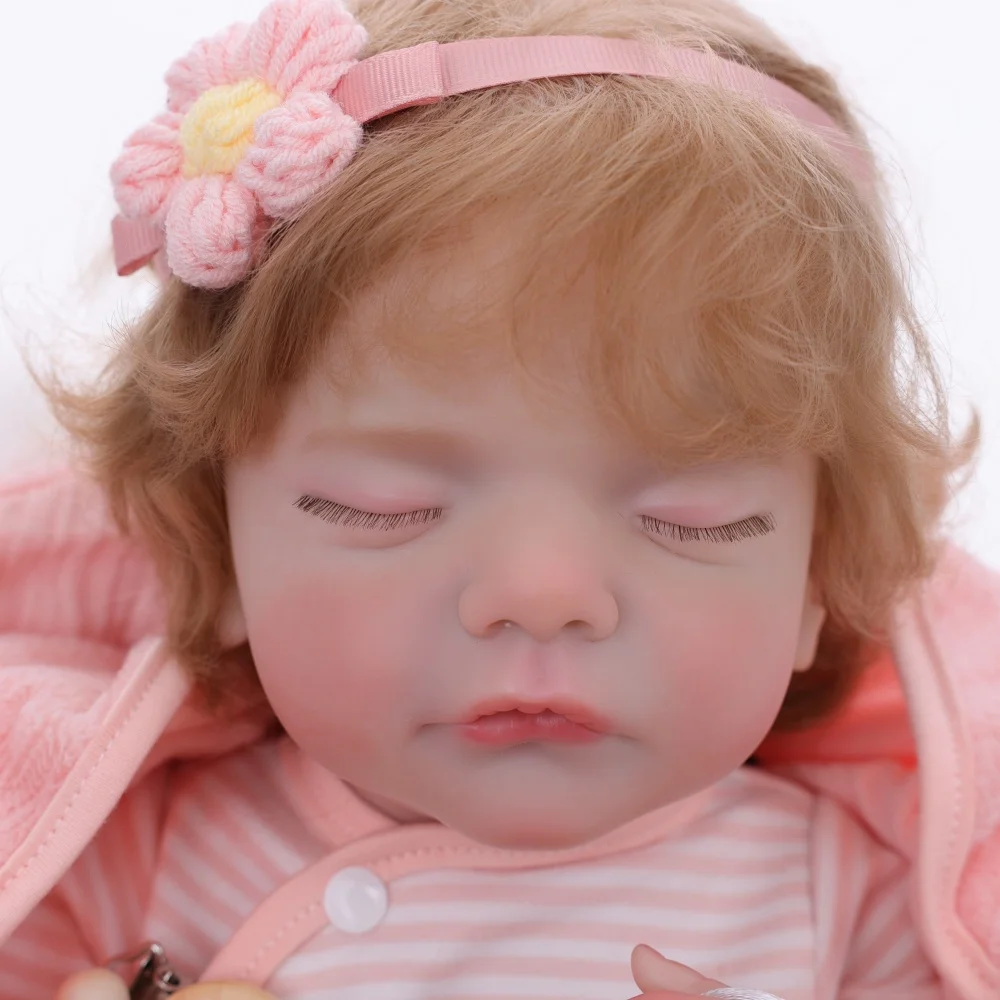 クローバレイ 22 インチ リアルなリボーンベビードール 豚ブランケット ビニール人形 高品質手作りおもちゃの服を外すことができます 子供へのギフト