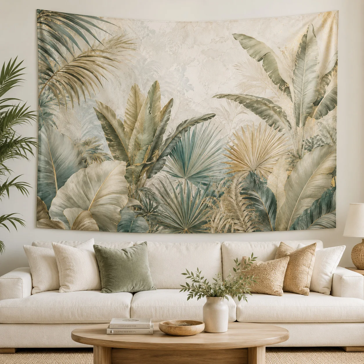 Tropical Palm Leaf Tapestry Boho Botanical Wall Hanging Bedroom Living Room Home Decor