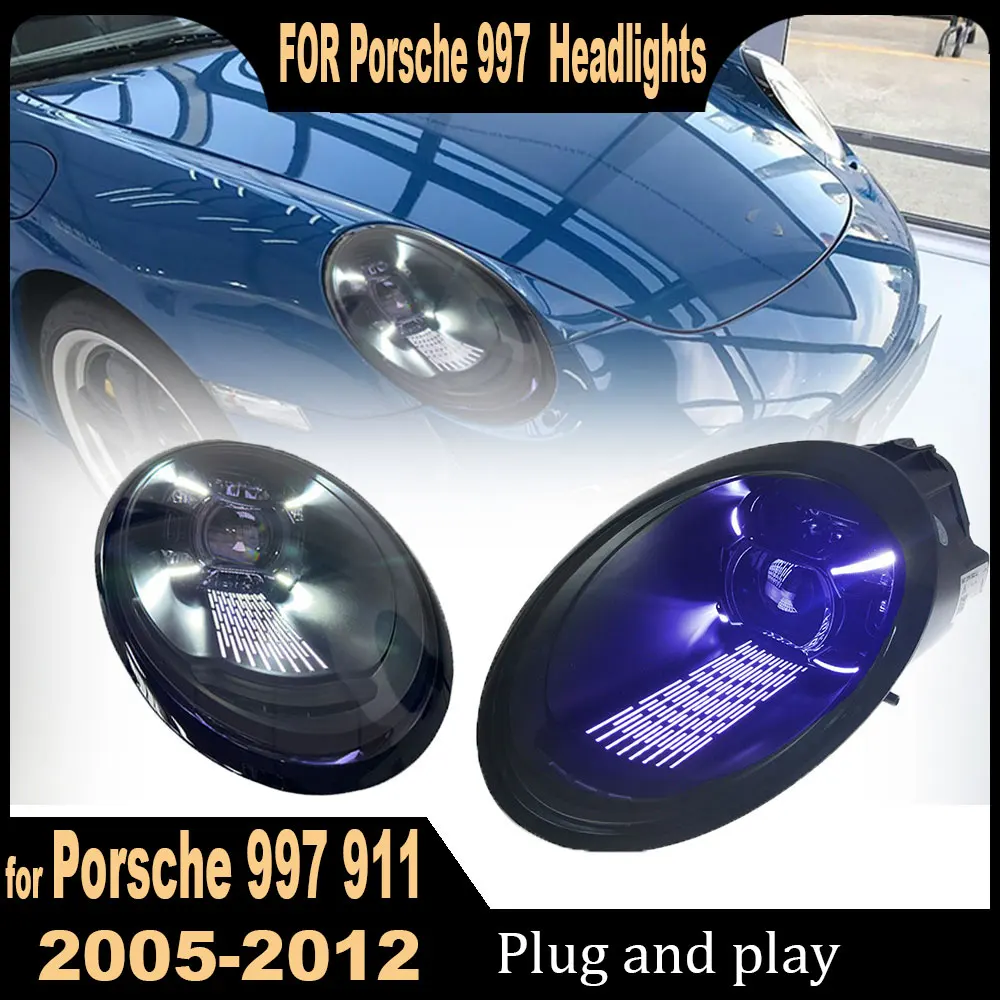 

Автомобильная фара для Porsche 997/911, 2005-2012, 997,1, 997,2, Модернизированная матрица, светодиодные передние фары, автомобильная лампа в сборе «подключи и работай»