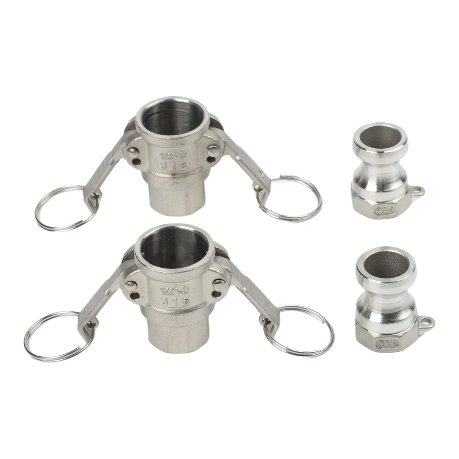 2PCS Aluminum Cam Lock Fittings with Cam and Groove Design and Female NPT Thread for Industrial Hose and Pipe Systems
