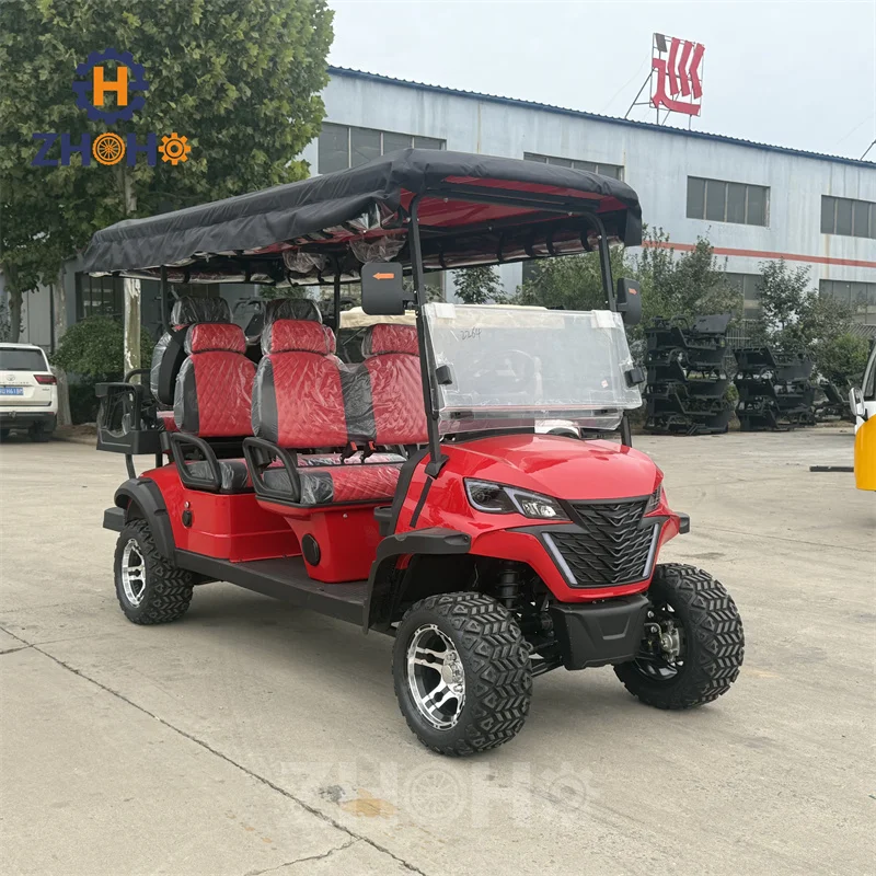 Electric Lithium Golf Cart 4 Seater 60V 100Ah All-Terrain Resort CE Certified 30-50km/h 90km Range Tail Caddie Equipped