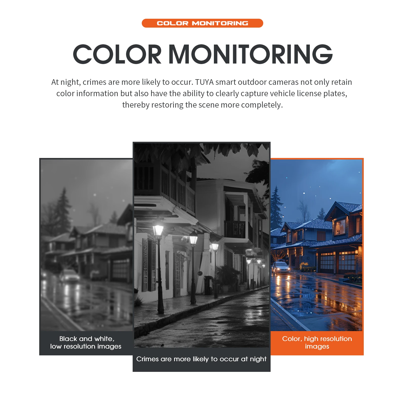 تويا-كاميرا خارجية لاسلكية ، كاميرات ليلية مع واي فاي ، صوت 2 اتجاه ، كاميرا IP لحماية أمن المنزل الذكي ، بالألوان الكاملة ، 6 ميجابكسل