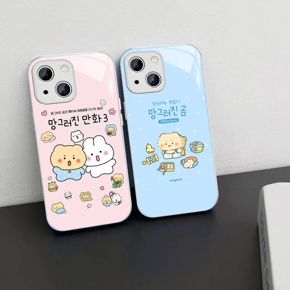 M-Manggom For IPhone 14 13 12 Mini 11 Pro XS Max X XR 14 Plus Tempered Glass Cover
